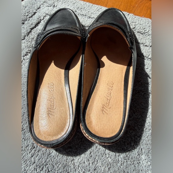 Madewell Black Leather Slip-On Penny Mules - Picture 4 of 6